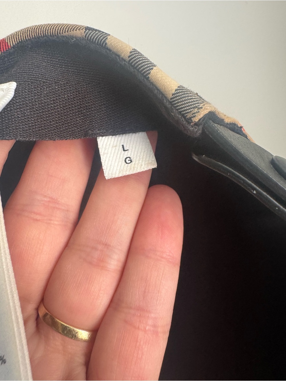 Burberry Tan Plaid Baseball Cap with Black & Red Accents - Picture 6 of 10